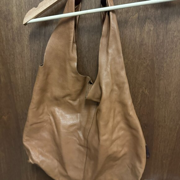 Brown Nardelli Leather Boho Bag with Wristlet - Picture 3 of 3